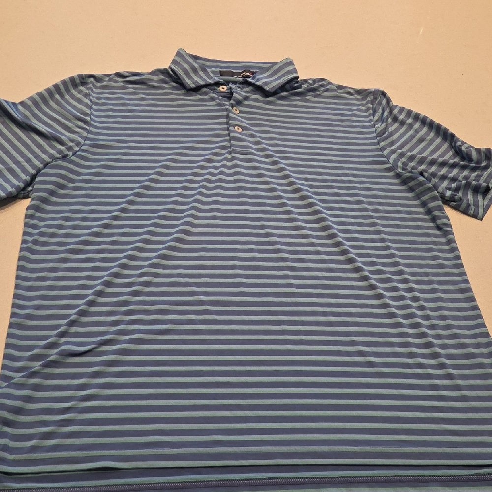 Ralph Lauren Men's Polo in Blue and Gray Stripes
